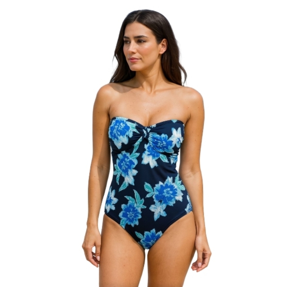 NWT Beach House Navy‎ Floral Swimsuit Women's Size 8